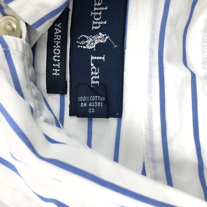 Ralph Lauren YARMOUTH Long Sleeve Button-Down Striped Shirt, Men's XL cotton white type Vintage Second Hand