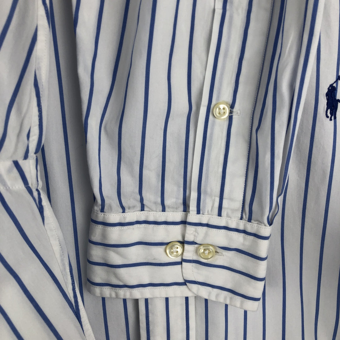 Ralph Lauren YARMOUTH Long Sleeve Button-Down Striped Shirt, Men's XL cotton white type Vintage Second Hand