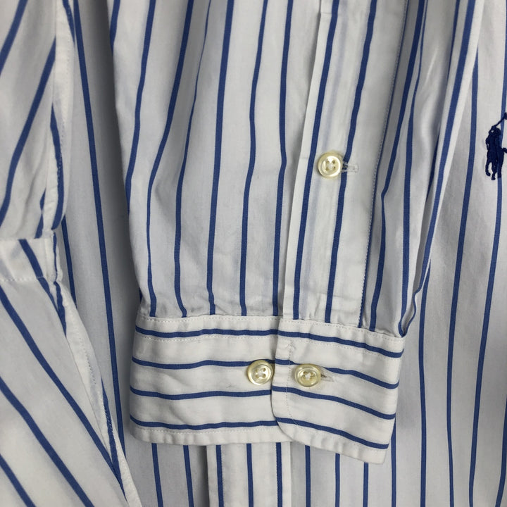 Ralph Lauren YARMOUTH Long Sleeve Button-Down Striped Shirt, Men's XL cotton white type Vintage Second Hand