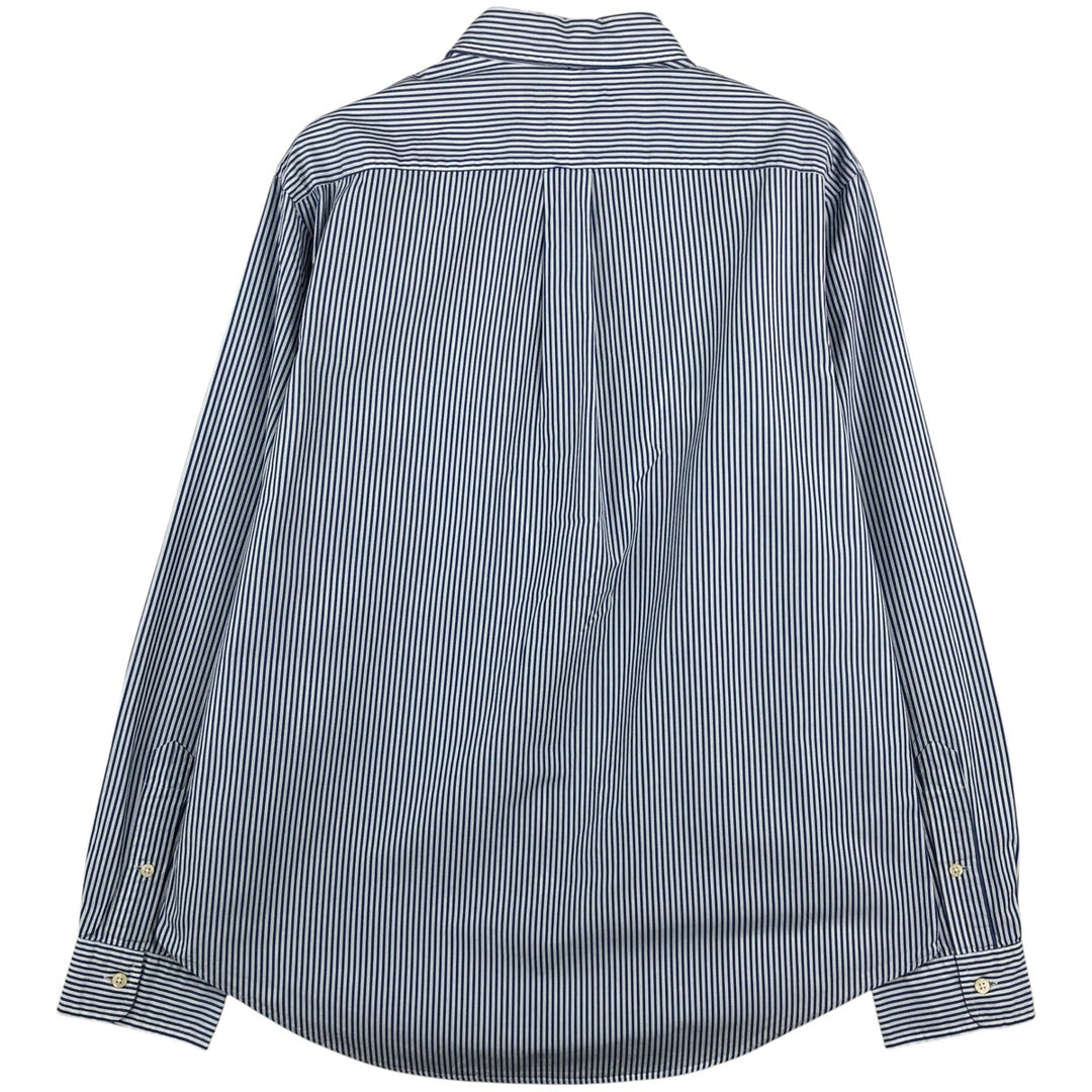 Ralph Lauren CUSTOM FIT long sleeve button down striped shirt men's size L cotton blue type Vintage Second Hand