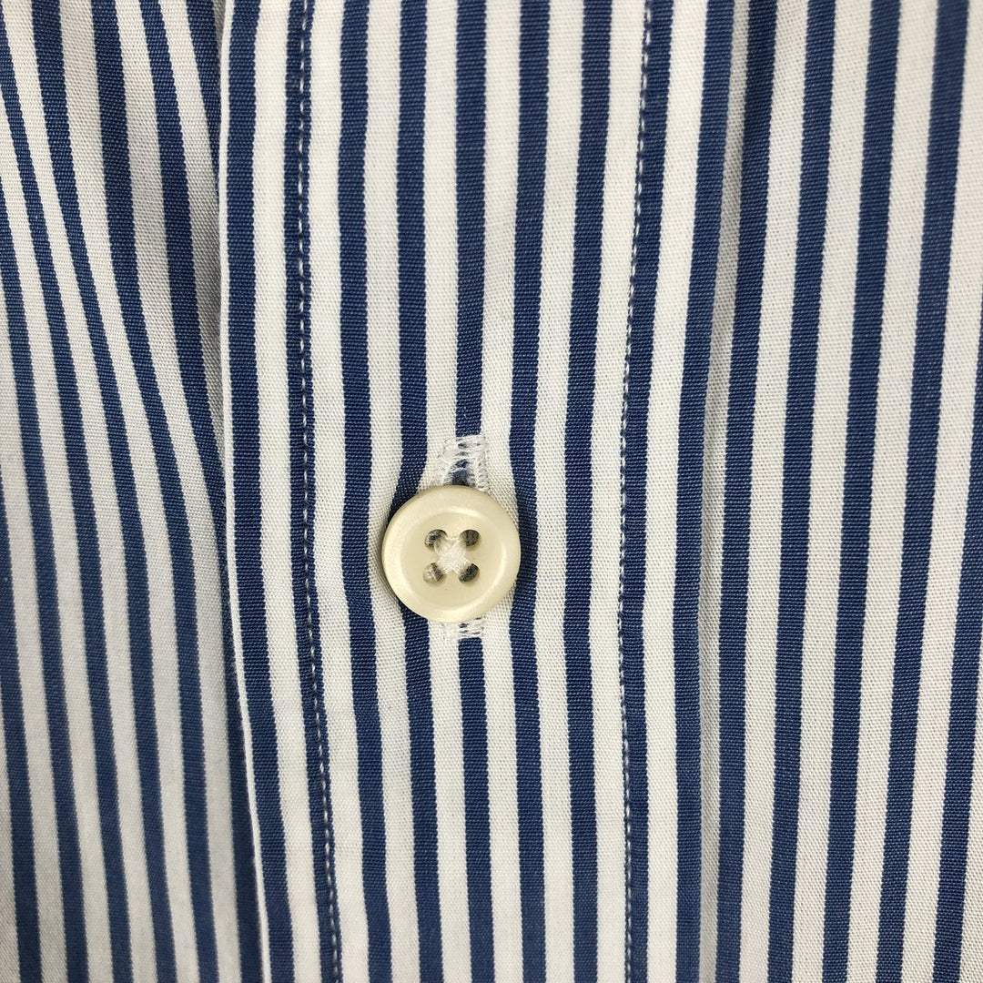 Ralph Lauren CUSTOM FIT long sleeve button down striped shirt men's size L cotton blue type Vintage Second Hand