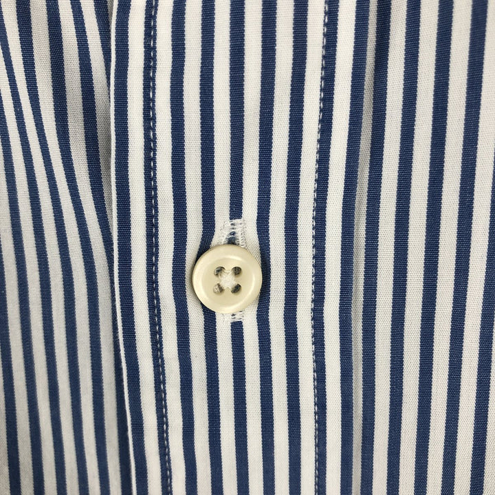 Ralph Lauren CUSTOM FIT long sleeve button down striped shirt men's size L cotton blue type Vintage Second Hand
