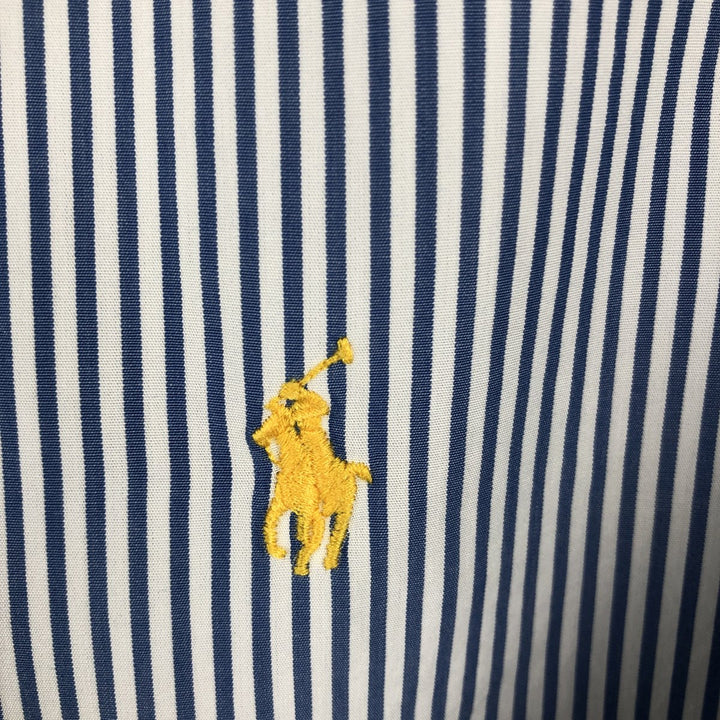 Ralph Lauren CUSTOM FIT long sleeve button down striped shirt men's size L cotton blue type Vintage Second Hand
