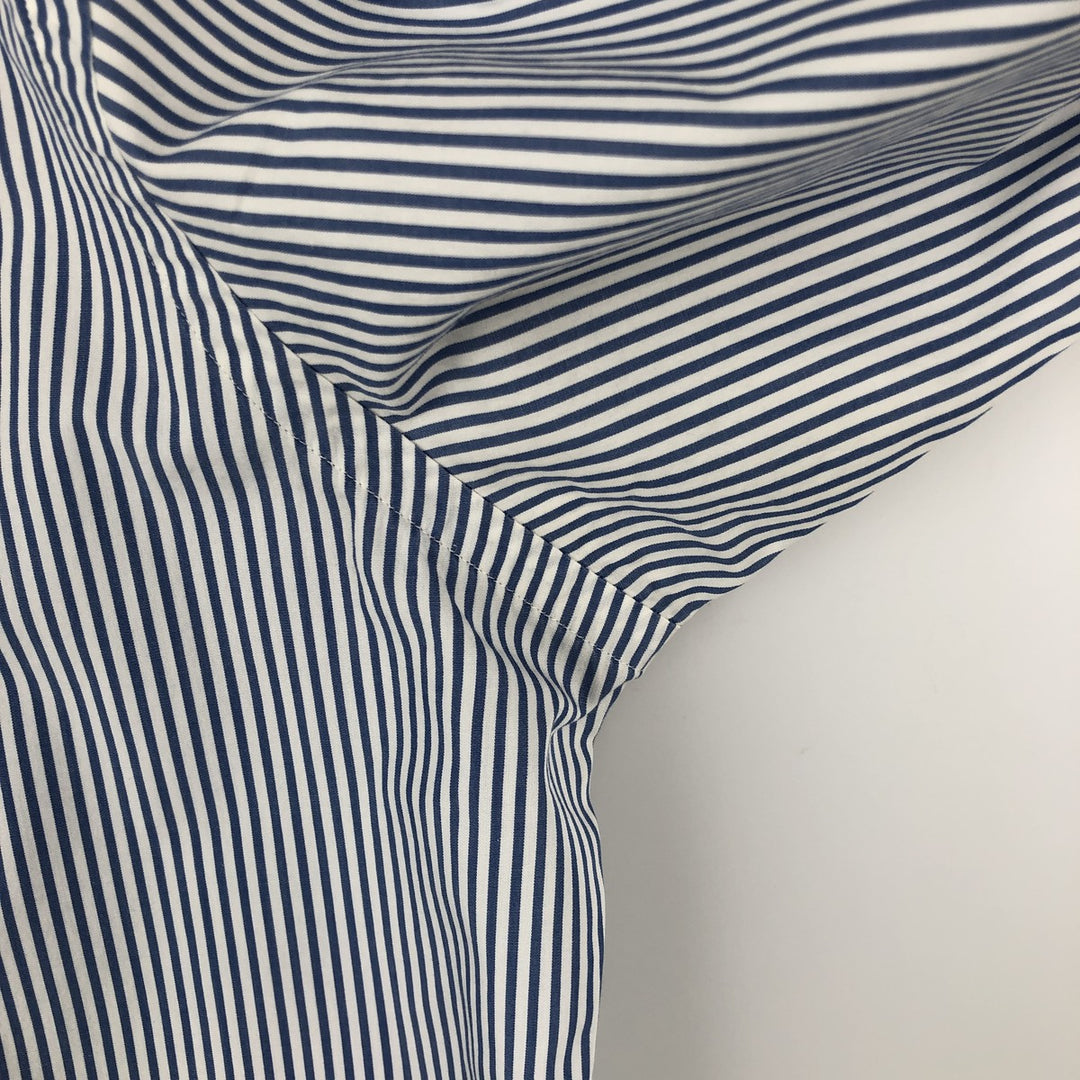 Ralph Lauren CUSTOM FIT long sleeve button down striped shirt men's size L cotton blue type Vintage Second Hand