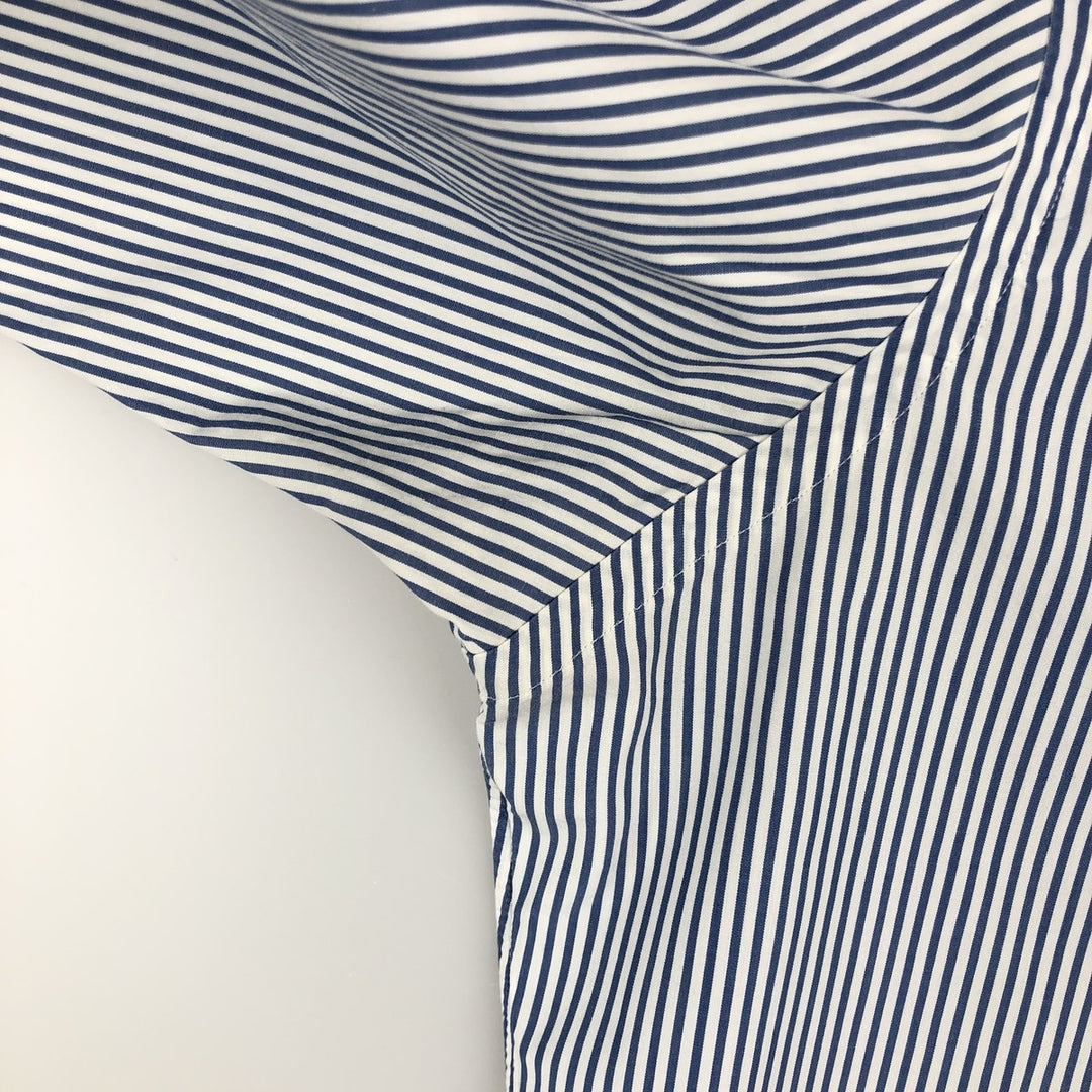 Ralph Lauren CUSTOM FIT long sleeve button down striped shirt men's size L cotton blue type Vintage Second Hand