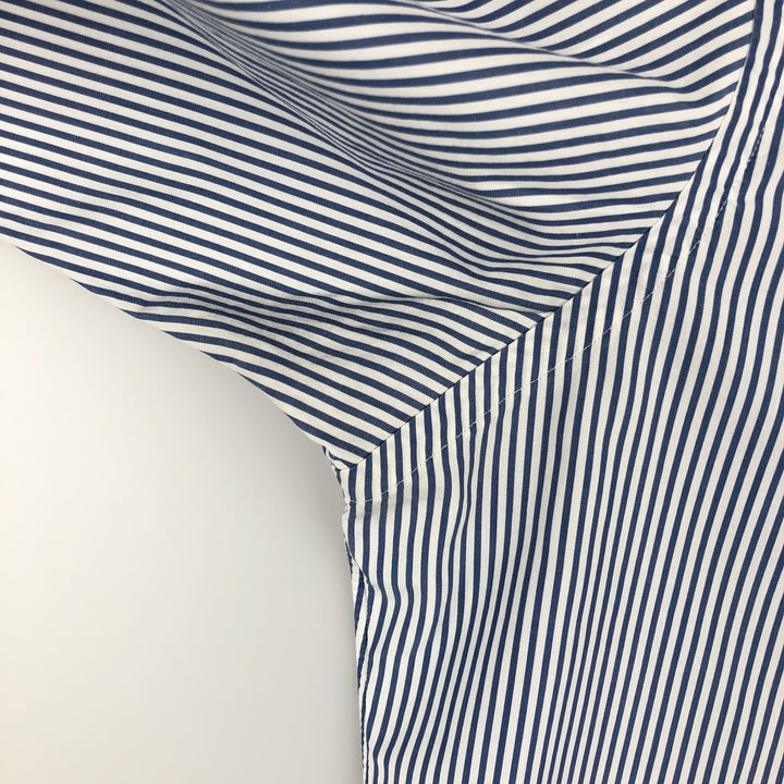 Ralph Lauren CUSTOM FIT long sleeve button down striped shirt men's size L cotton blue type Vintage Second Hand