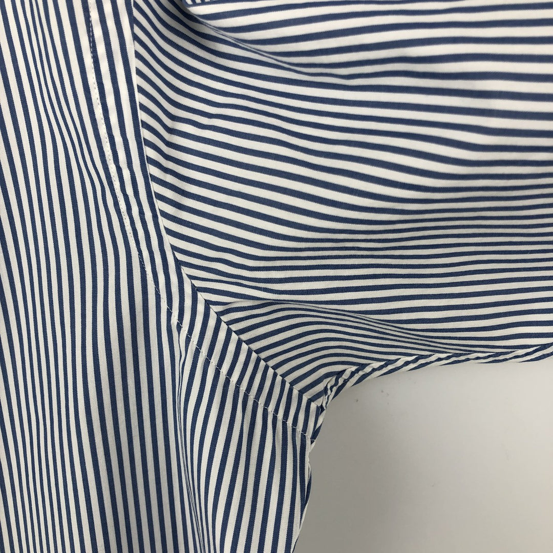 Ralph Lauren CUSTOM FIT long sleeve button down striped shirt men's size L cotton blue type Vintage Second Hand