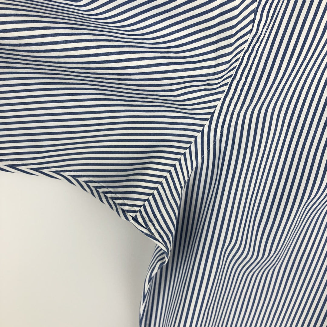 Ralph Lauren CUSTOM FIT long sleeve button down striped shirt men's size L cotton blue type Vintage Second Hand