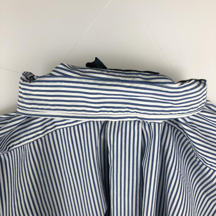 Ralph Lauren CUSTOM FIT long sleeve button down striped shirt men's size L cotton blue type Vintage Second Hand
