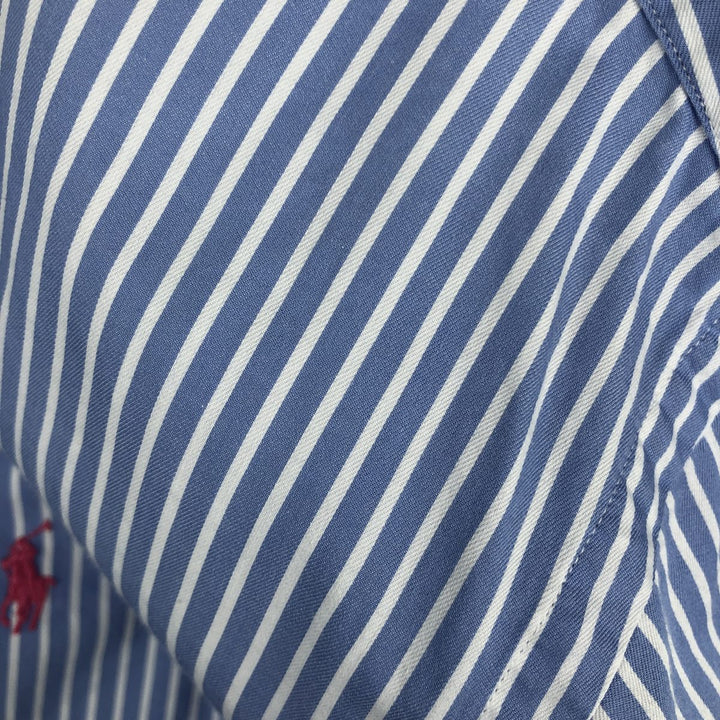 Ralph Lauren CUSTOM FIT long sleeve button down striped shirt men's size L cotton blue type Vintage Second Hand