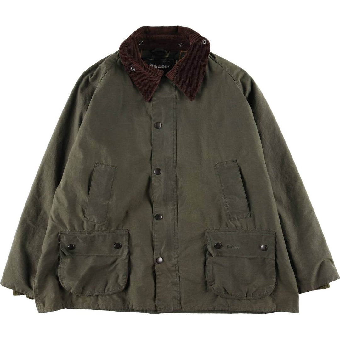 2000'S Barbour Bedale 3-Warrant Waxed Cotton Oiled Jacket, Made in England, Men's XXL equivalent. Waxed cotton Khaki type Vintage Second Hand