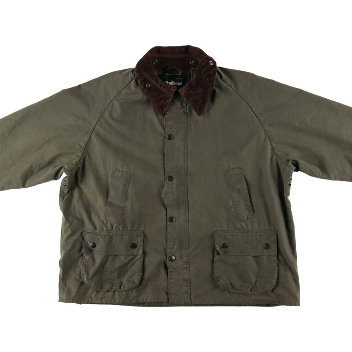 2000'S Barbour Bedale 3-Warrant Waxed Cotton Oiled Jacket, Made in England, Men's XXL equivalent. Waxed cotton Khaki type Vintage Second Hand