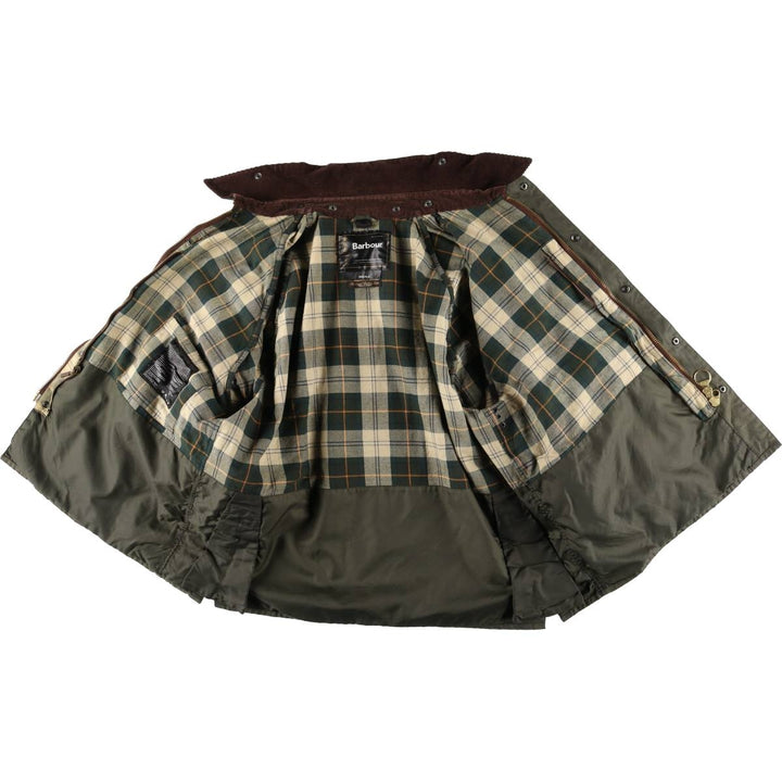 2000'S Barbour Bedale 3-Warrant Waxed Cotton Oiled Jacket, Made in England, Men's XXL equivalent. Waxed cotton Khaki type Vintage Second Hand