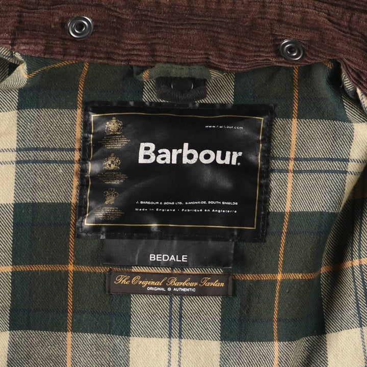 2000'S Barbour Bedale 3-Warrant Waxed Cotton Oiled Jacket, Made in England, Men's XXL equivalent. Waxed cotton Khaki type Vintage Second Hand