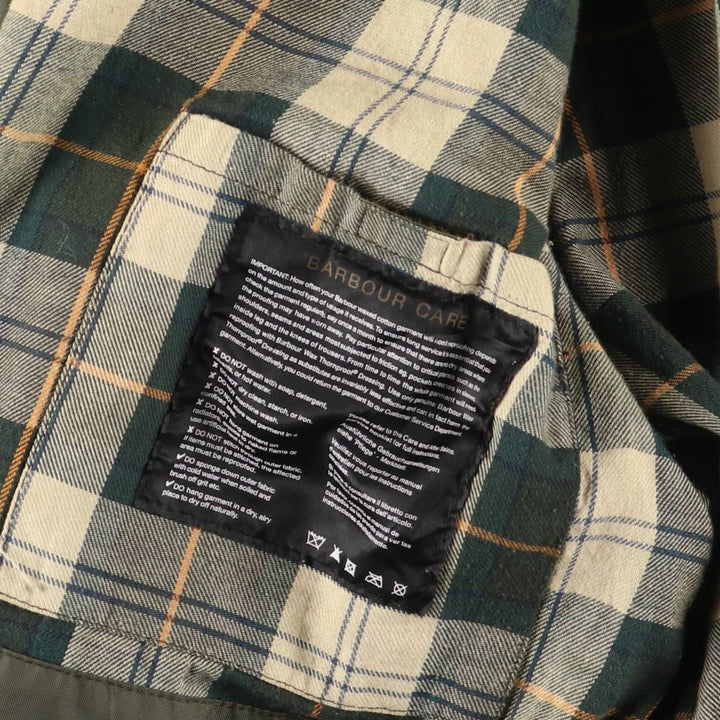 2000'S Barbour Bedale 3-Warrant Waxed Cotton Oiled Jacket, Made in England, Men's XXL equivalent. Waxed cotton Khaki type Vintage Second Hand