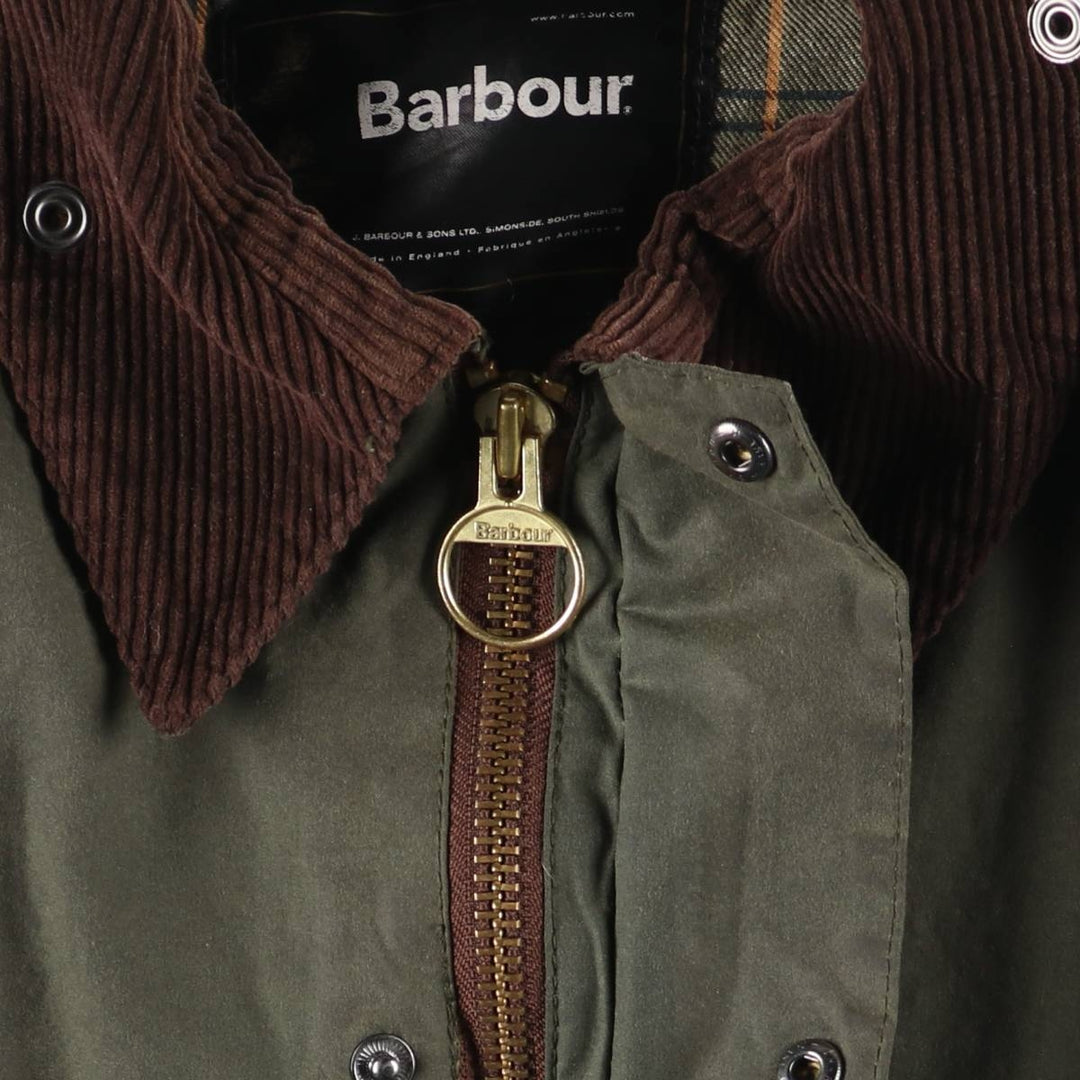 2000'S Barbour Bedale 3-Warrant Waxed Cotton Oiled Jacket, Made in England, Men's XXL equivalent. Waxed cotton Khaki type Vintage Second Hand