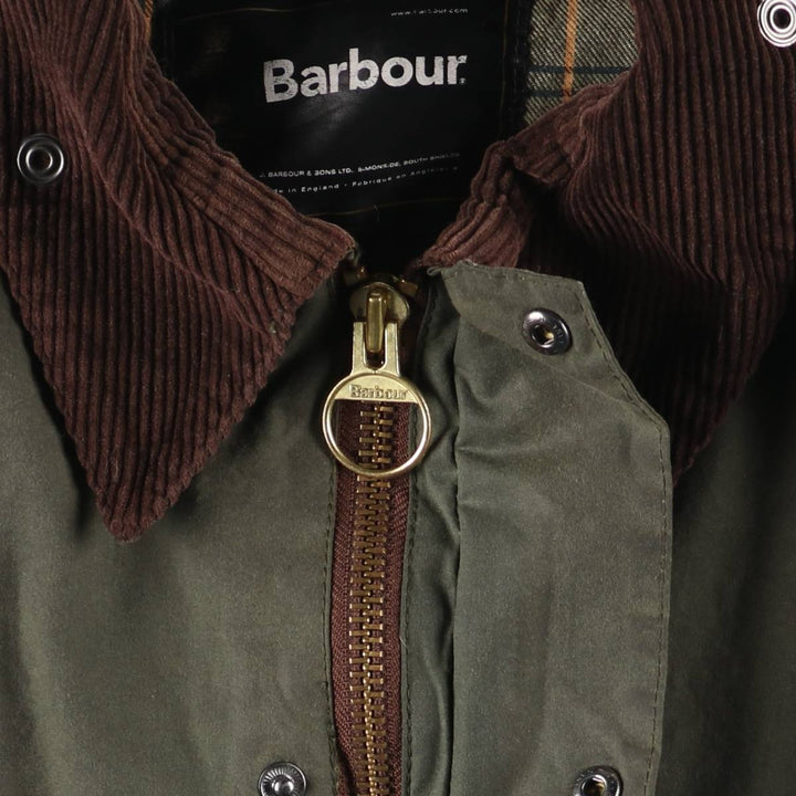 2000'S Barbour Bedale 3-Warrant Waxed Cotton Oiled Jacket, Made in England, Men's XXL equivalent. Waxed cotton Khaki type Vintage Second Hand
