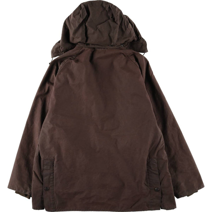 2000'S Barbour Bedale 3-Warrant Hooded Waxed Cotton Oiled Jacket, Made in England, Men's Size L (approx.) Waxed cotton brown type Vintage Second Hand