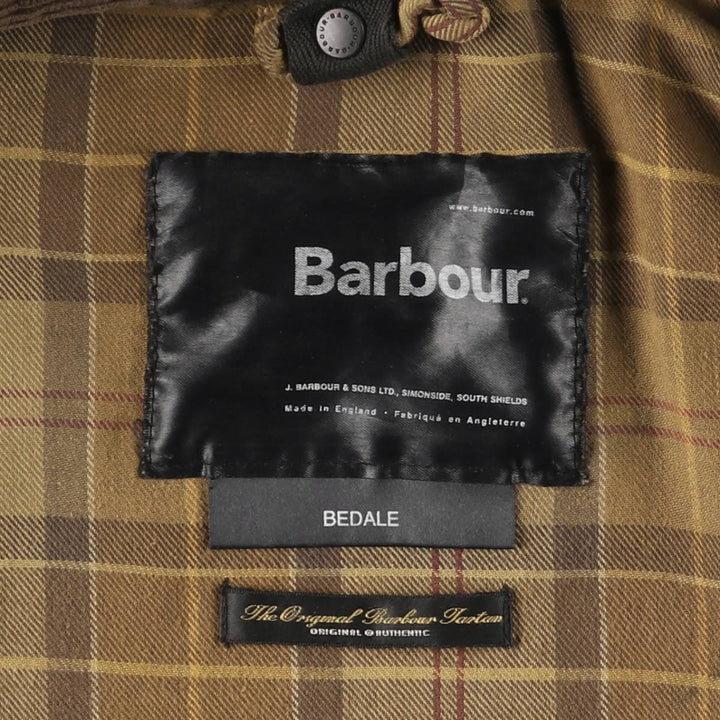 2000'S Barbour Bedale 3-Warrant Hooded Waxed Cotton Oiled Jacket, Made in England, Men's Size L (approx.) Waxed cotton brown type Vintage Second Hand