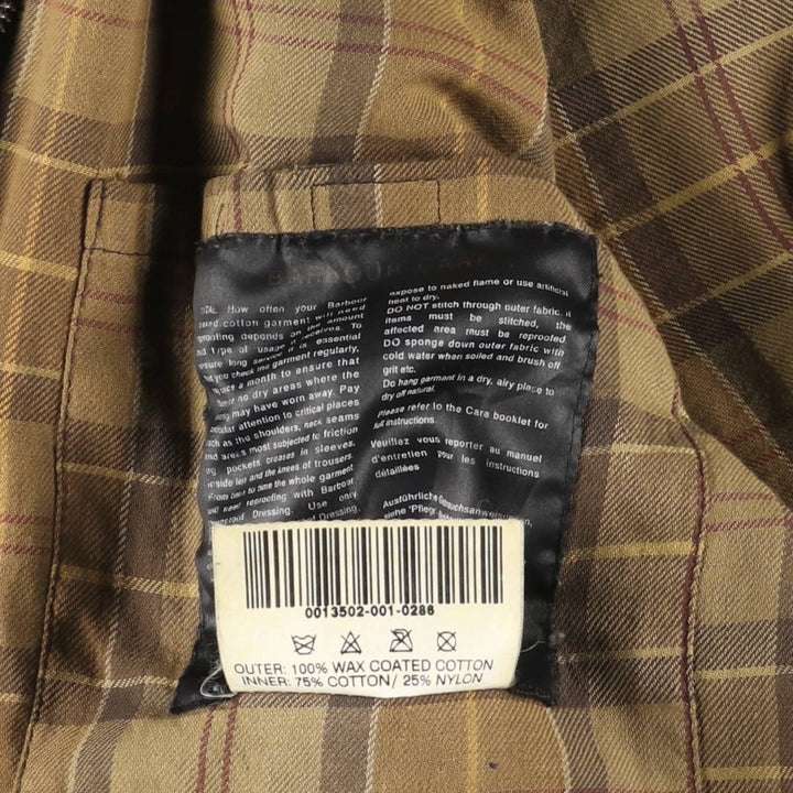 2000'S Barbour Bedale 3-Warrant Hooded Waxed Cotton Oiled Jacket, Made in England, Men's Size L (approx.) Waxed cotton brown type Vintage Second Hand