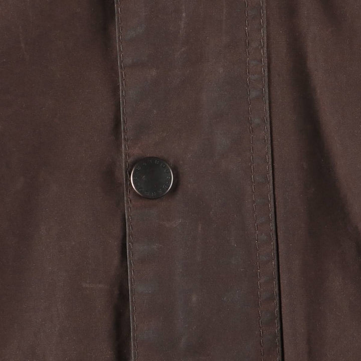 2000'S Barbour Bedale 3-Warrant Hooded Waxed Cotton Oiled Jacket, Made in England, Men's Size L (approx.) Waxed cotton brown type Vintage Second Hand
