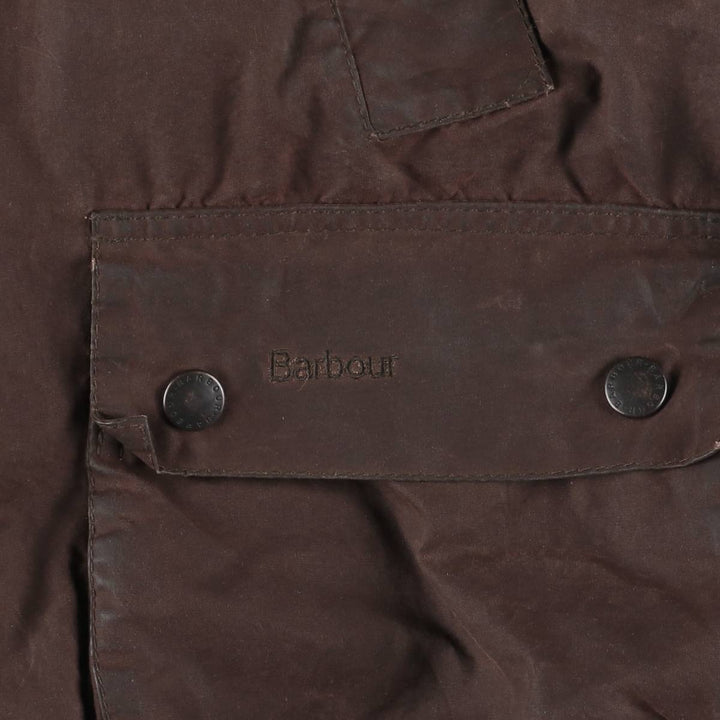 2000'S Barbour Bedale 3-Warrant Hooded Waxed Cotton Oiled Jacket, Made in England, Men's Size L (approx.) Waxed cotton brown type Vintage Second Hand