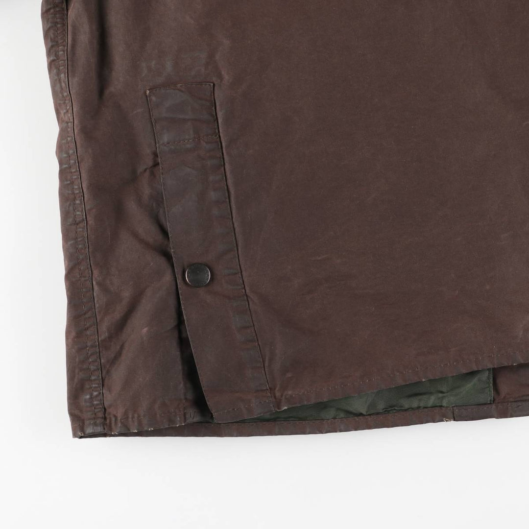2000'S Barbour Bedale 3-Warrant Hooded Waxed Cotton Oiled Jacket, Made in England, Men's Size L (approx.) Waxed cotton brown type Vintage Second Hand