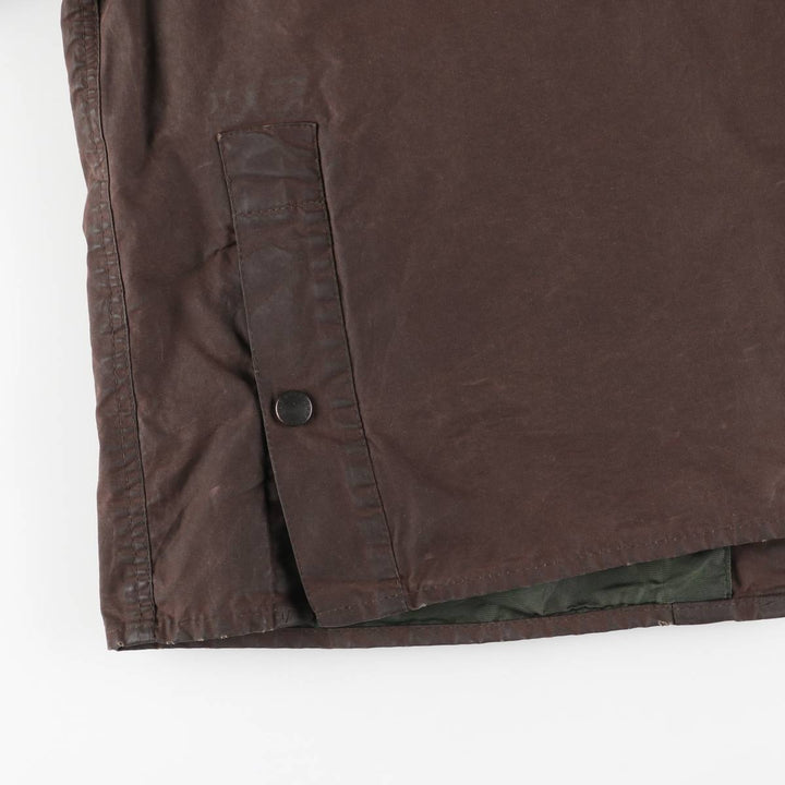 2000'S Barbour Bedale 3-Warrant Hooded Waxed Cotton Oiled Jacket, Made in England, Men's Size L (approx.) Waxed cotton brown type Vintage Second Hand