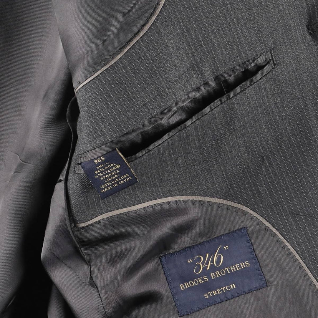Brooks Brothers 346 Striped Wool Tailored Jacket, Men's Size Medium wool gray type Vintage Second Hand