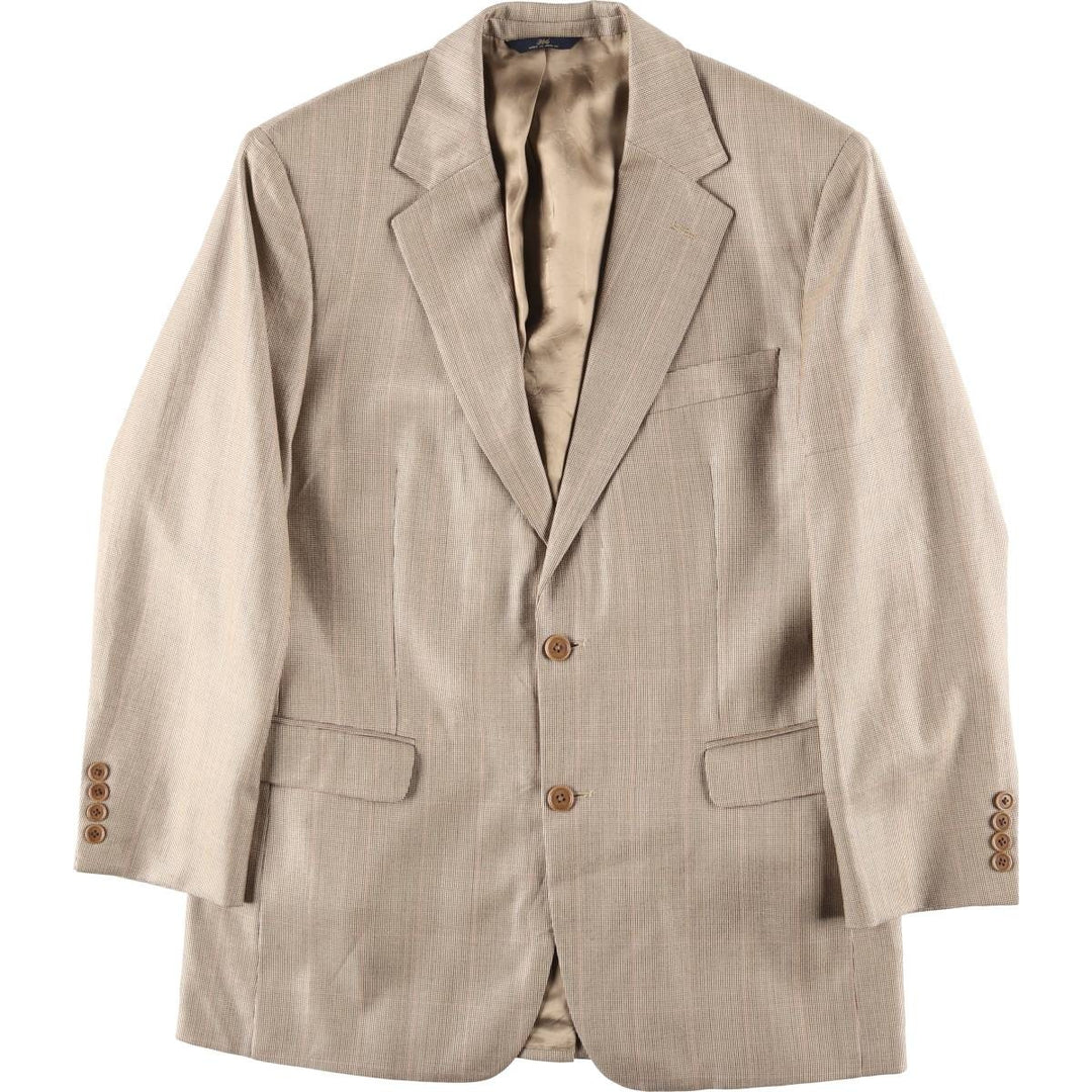 Brooks Brothers 346 Check Pattern Wool x Silk Tailored Jacket, Men's Size M (approx.) silk Beige type Vintage Second Hand