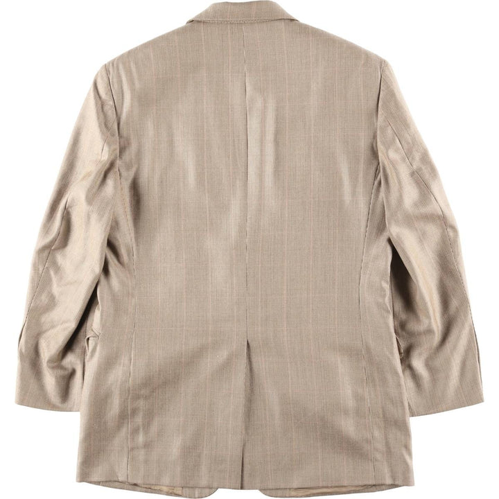 Brooks Brothers 346 Check Pattern Wool x Silk Tailored Jacket, Men's Size M (approx.) silk Beige type Vintage Second Hand