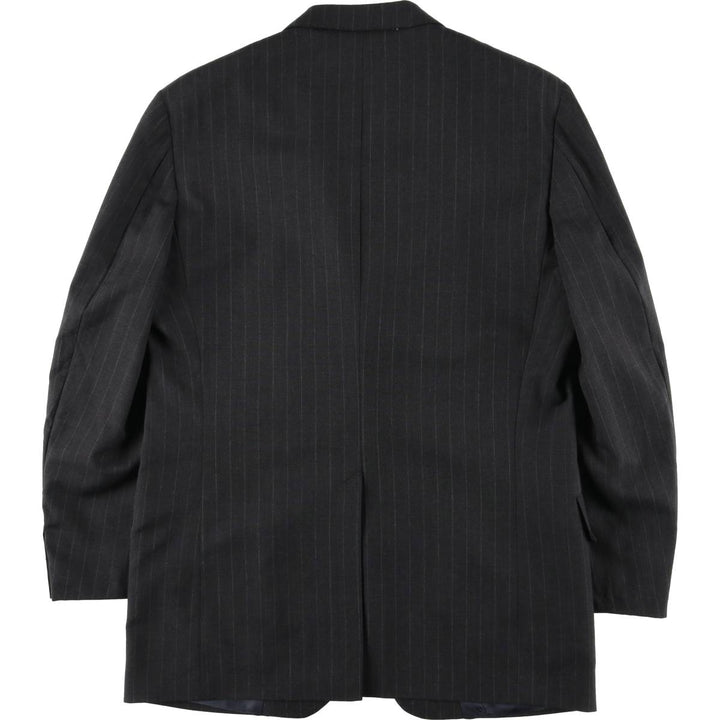 80s-90'S Brooks Brothers MAKERS Stripe Pattern Wool Tailored Jacket, Made in USA, Men's Size M (approx.) wool Charcoal Vintage Second Hand