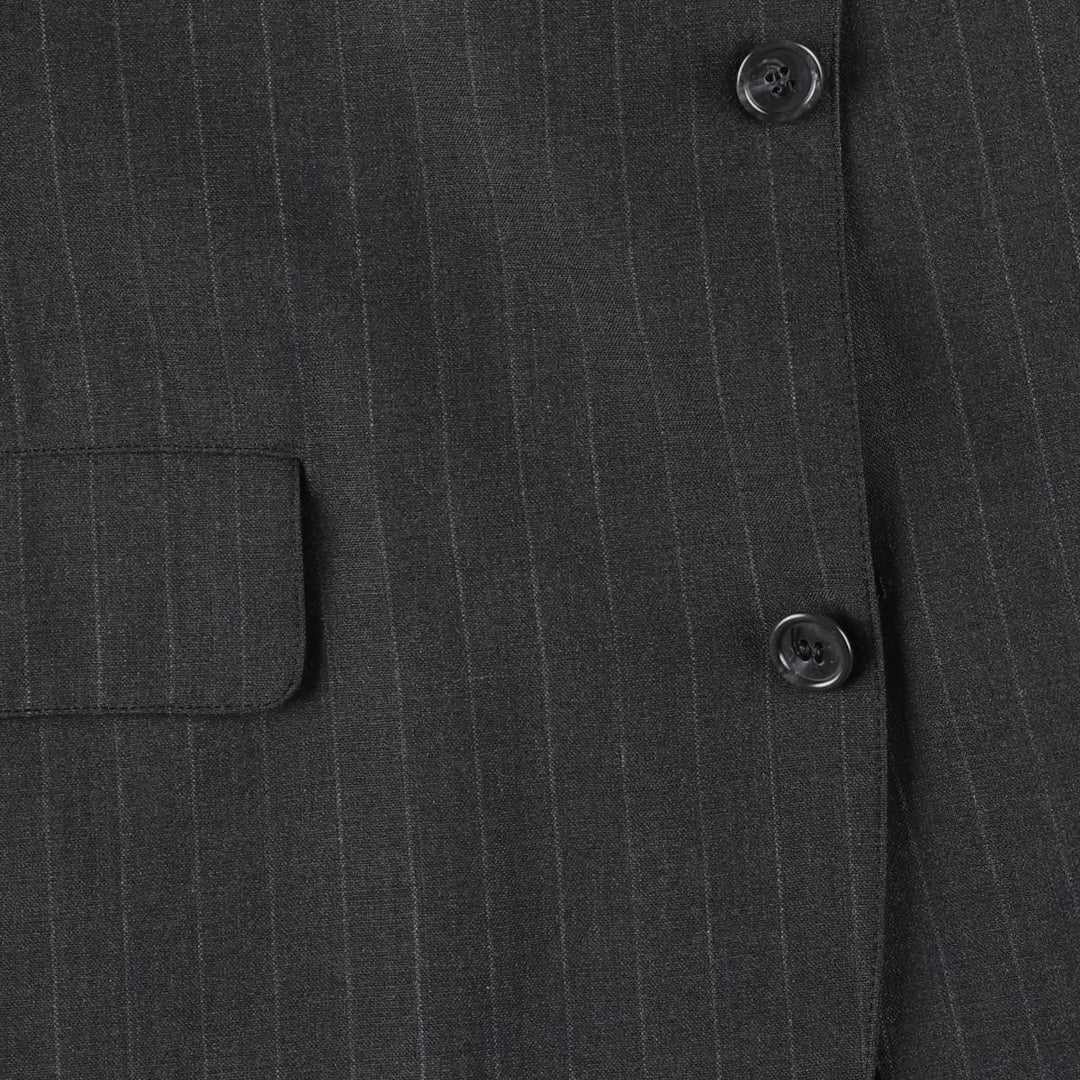 80s-90'S Brooks Brothers MAKERS Stripe Pattern Wool Tailored Jacket, Made in USA, Men's Size M (approx.) wool Charcoal Vintage Second Hand