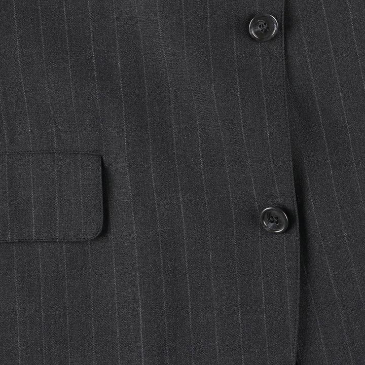 80s-90'S Brooks Brothers MAKERS Stripe Pattern Wool Tailored Jacket, Made in USA, Men's Size M (approx.) wool Charcoal Vintage Second Hand