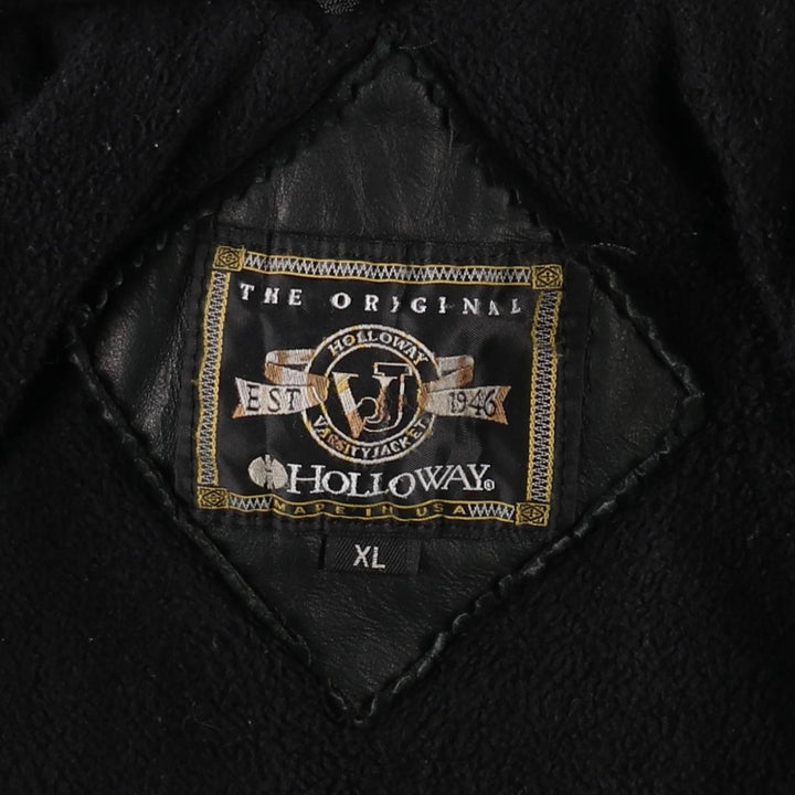 ~90'S Holloway Wool Sport Jacket, Made in USA, Men's XL equivalent, Vintage unclear black type Vintage Second Hand