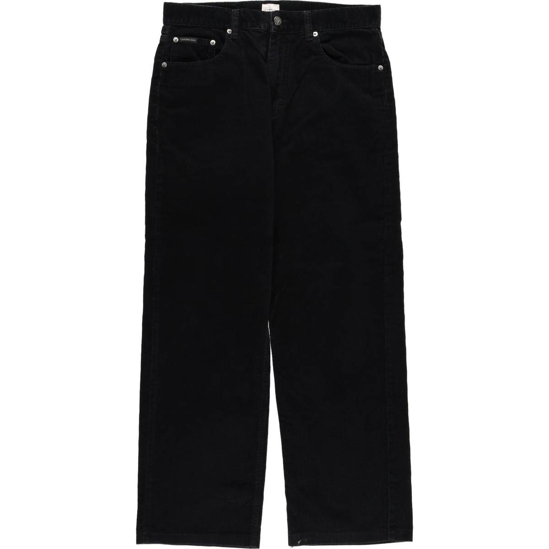 90s-00'S Calvin Klein corduroy jeans, men's size W33 (approx.) cotton black type Vintage Second Hand