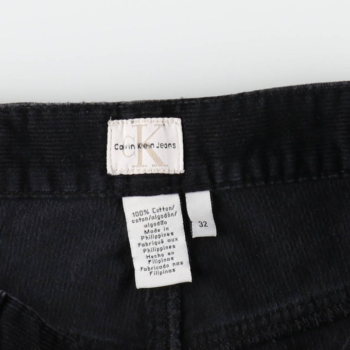 90s-00'S Calvin Klein corduroy jeans, men's size W33 (approx.) cotton black type Vintage Second Hand