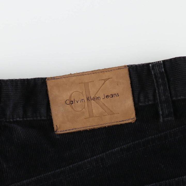 90s-00'S Calvin Klein corduroy jeans, men's size W33 (approx.) cotton black type Vintage Second Hand
