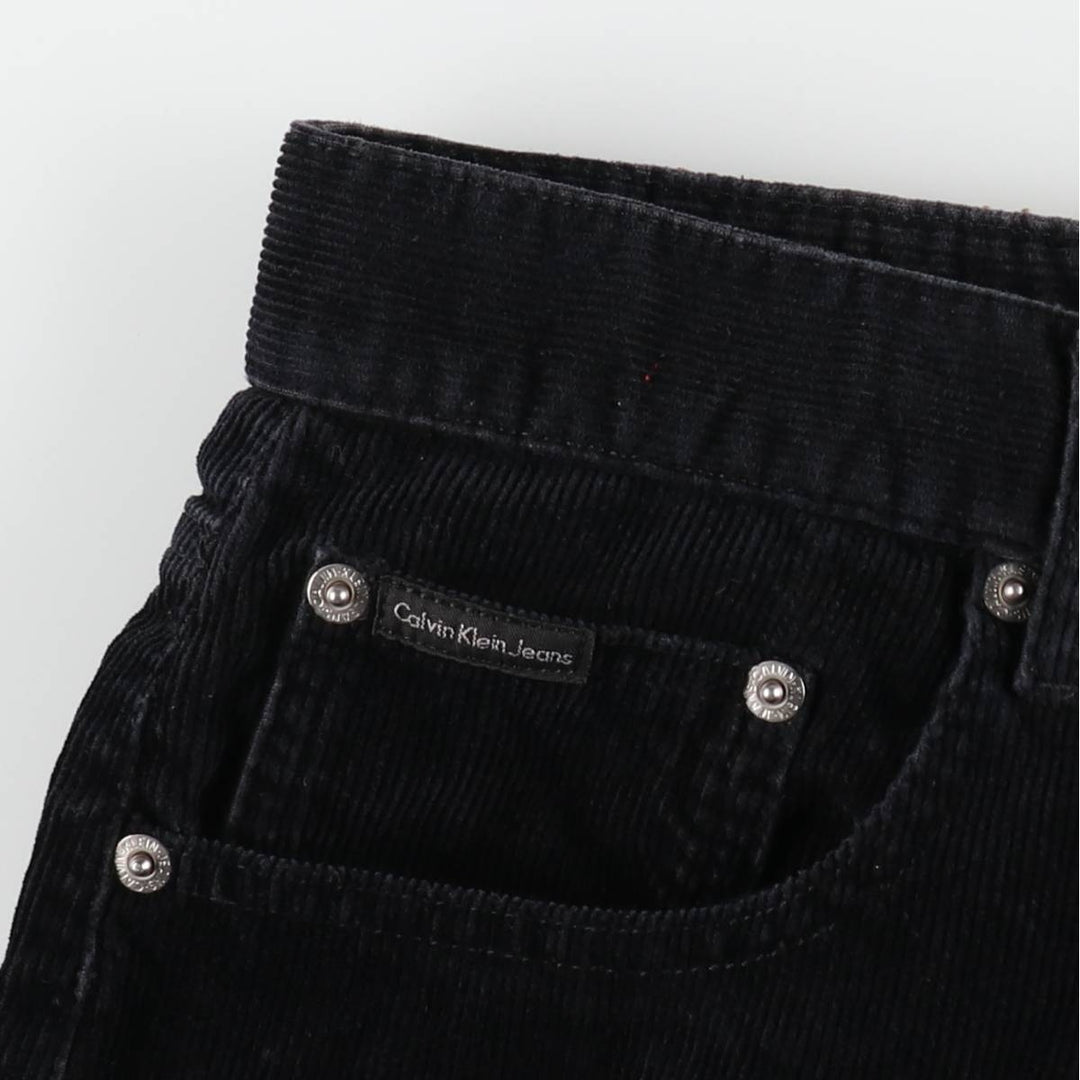 90s-00'S Calvin Klein corduroy jeans, men's size W33 (approx.) cotton black type Vintage Second Hand
