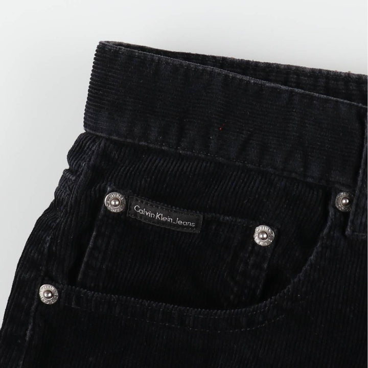90s-00'S Calvin Klein corduroy jeans, men's size W33 (approx.) cotton black type Vintage Second Hand