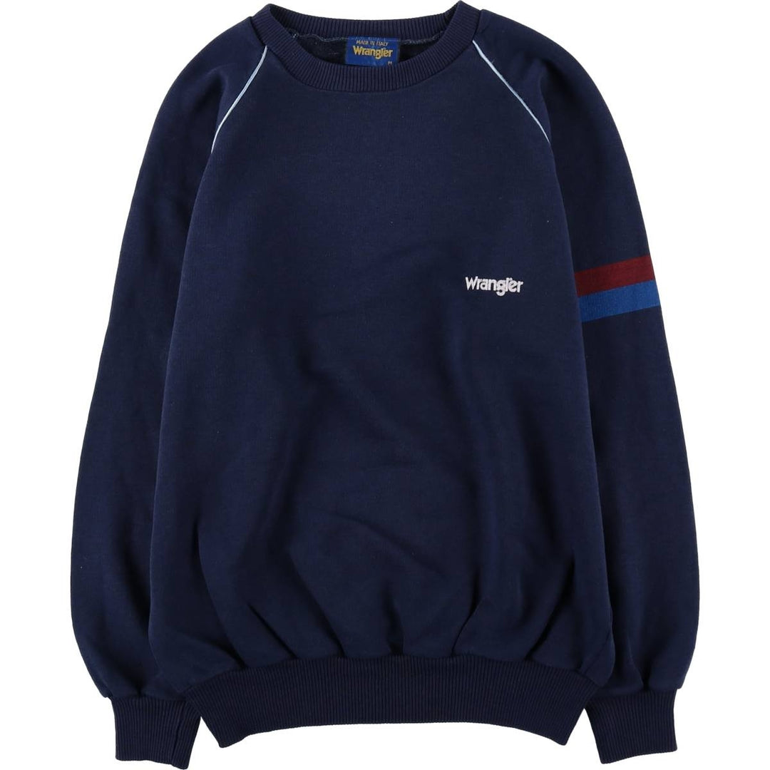 80s-90'S Wrangler Logo Sweatshirt, Made in Italy, Men's Size M (approx.), Vintage unclear navy blue type Vintage Second Hand