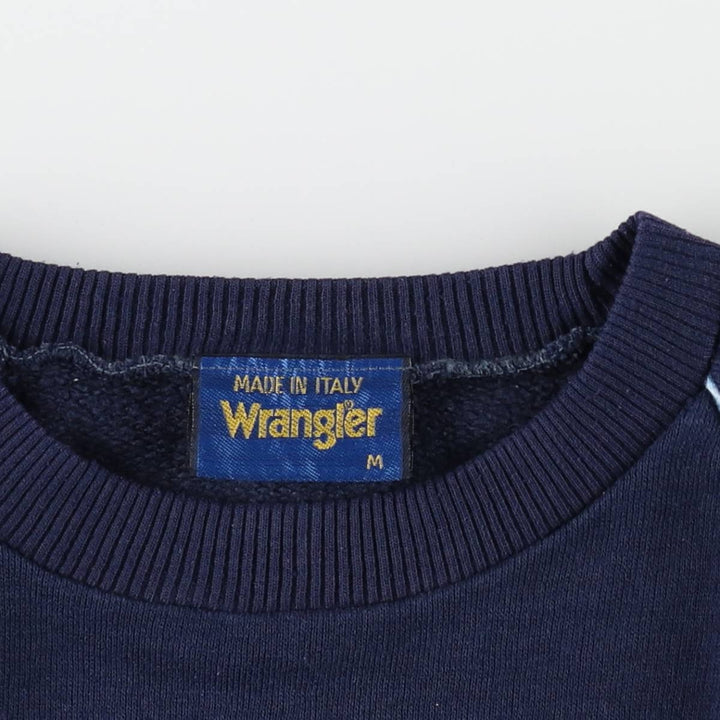 80s-90'S Wrangler Logo Sweatshirt, Made in Italy, Men's Size M (approx.), Vintage unclear navy blue type Vintage Second Hand
