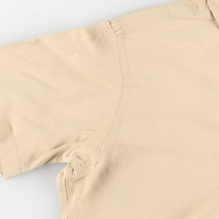Ralph Lauren POLO by Ralph Lauren Regular Collar Short Sleeve Linen Silk Shirt (Men's XL equivalent) linen Beige type Vintage Second Hand