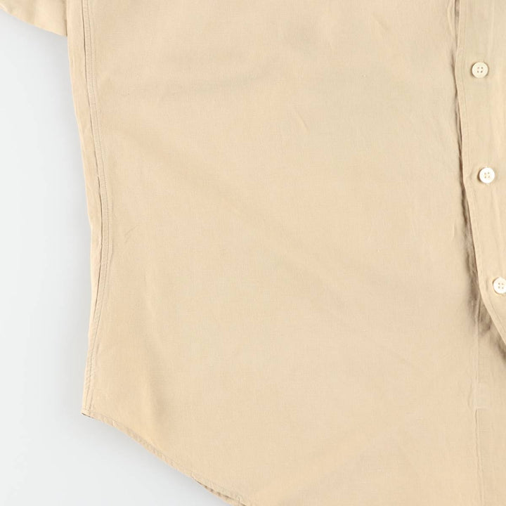 Ralph Lauren POLO by Ralph Lauren Regular Collar Short Sleeve Linen Silk Shirt (Men's XL equivalent) linen Beige type Vintage Second Hand