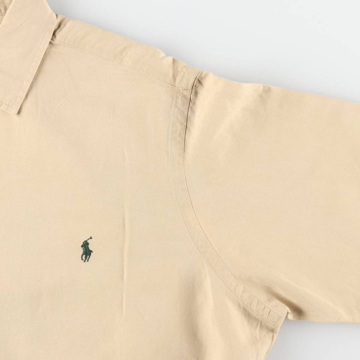 Ralph Lauren POLO by Ralph Lauren Regular Collar Short Sleeve Linen Silk Shirt (Men's XL equivalent) linen Beige type Vintage Second Hand