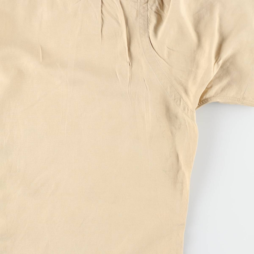 Ralph Lauren POLO by Ralph Lauren Regular Collar Short Sleeve Linen Silk Shirt (Men's XL equivalent) linen Beige type Vintage Second Hand