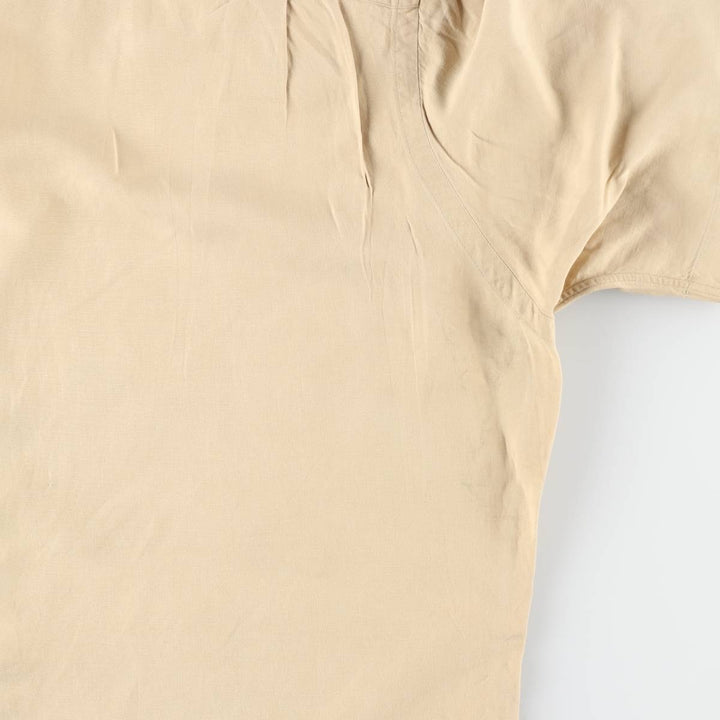 Ralph Lauren POLO by Ralph Lauren Regular Collar Short Sleeve Linen Silk Shirt (Men's XL equivalent) linen Beige type Vintage Second Hand
