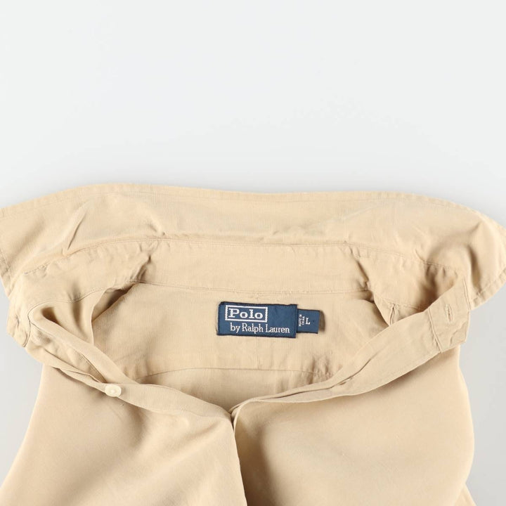 Ralph Lauren POLO by Ralph Lauren Regular Collar Short Sleeve Linen Silk Shirt (Men's XL equivalent) linen Beige type Vintage Second Hand
