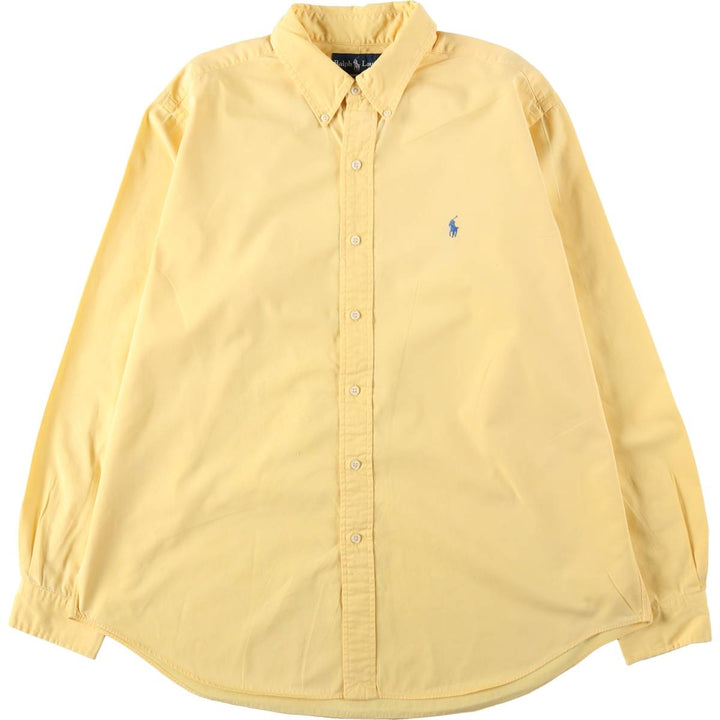 Ralph Lauren Classic Fit Long Sleeve Button-Down Shirt, Men's XL cotton yellow type Vintage Second Hand