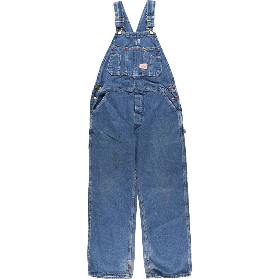 Round House Men's Denim Overalls, Made in the USA, Size W34 cotton blue type Vintage Second Hand